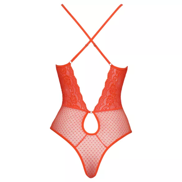 Cottelli - Cross-Strap Lace Bodysuit (Red)