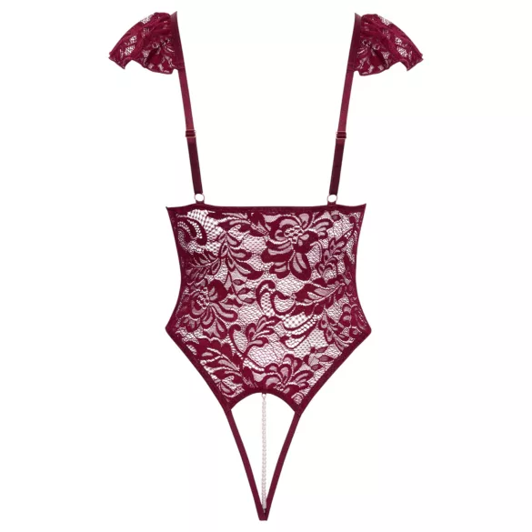 Cottelli - Lace Pearl Bodysuit (Red)