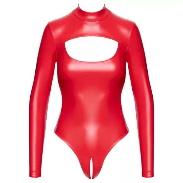 Noir - Shiny Finish Bodysuit (Red) - L