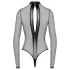 Noir - Sheer Crossed-Back Bodysuit (Black) - M