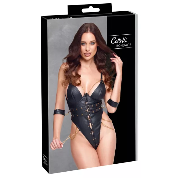 Cottelli - chained bondage bodysuit (black) - L