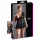 Cottelli Plus Size - Shiny Black Dress with Red Corset - XXL