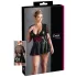 Cottelli Plus Size - Shiny Black Dress with Red Corset - XXXL