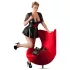 Cottelli Plus Size - Shiny Black Dress with Red Corset - XXXL