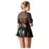 Cottelli Plus Size - Shiny Black Dress with Red Corset - XXXL