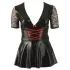 Cottelli Plus Size - Shiny Black Dress with Red Corset - XXXL