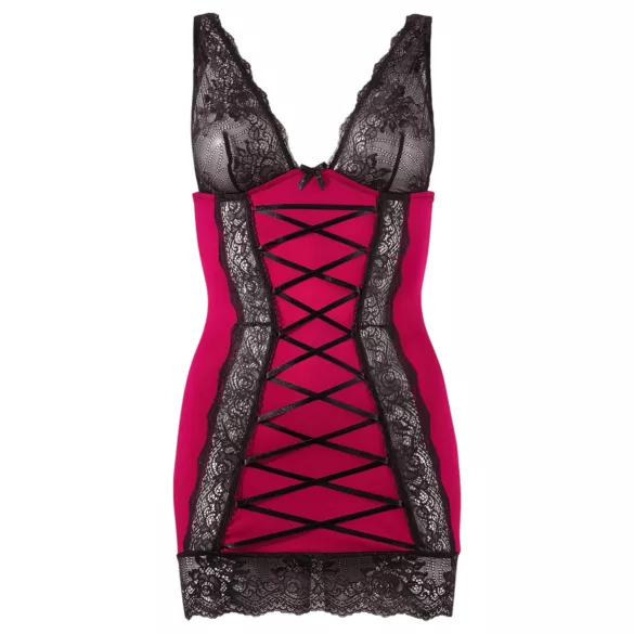 Cottelli - Exclusive Lace-Up Dress (Red) - M