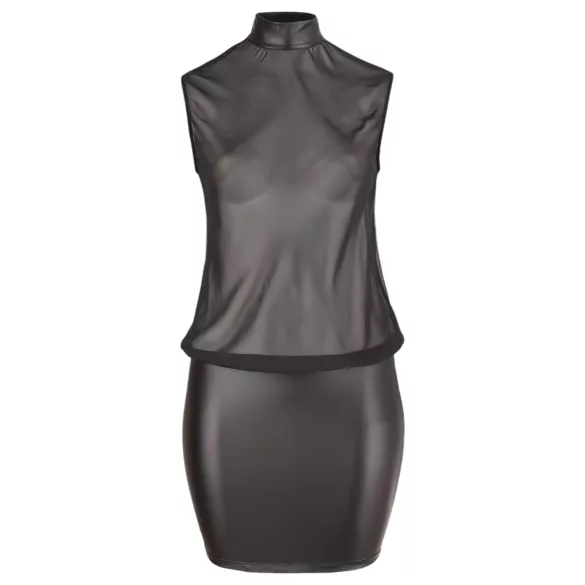 Cottelli Plus Size - Shimmering Chiffon Dress (Black) - 3XL