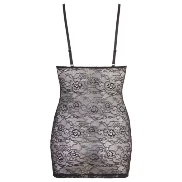 Cottelli - Shiny Striped Lace Dress (Black) - M