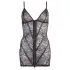 Cottelli - Shiny Striped Lace Dress (Black) - L