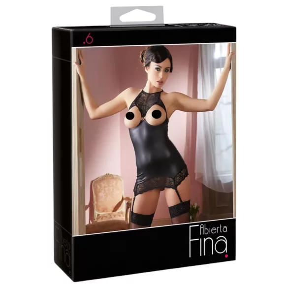 Abierta Fina - Daring Sparkle Mini Dress (Black) - L