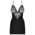 Obsessive 828-CHE-1 - Sparkling Strap Dress & Thong Set (Black) - L/XL