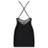 Obsessive 828-CHE-1 - Sparkling Strap Dress & Thong Set (Black) - L/XL