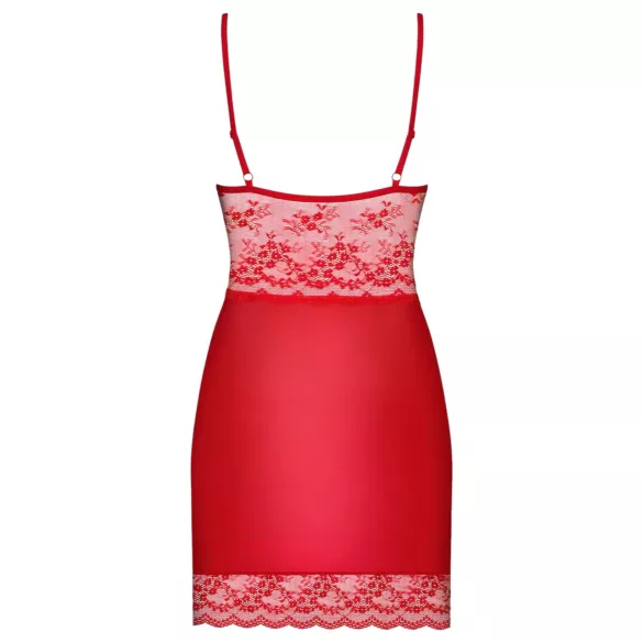 Obsessive Lovica - Lace Nightgown & Thong Set (Red) - L/XL