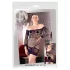 Mandy Mystery - Fishnet Tube Dress with Belt Décor and Thong - Black (S-L)