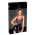 Noir - Black Patent Dress with Mesh Insets - M