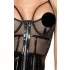 Noir - Black Patent Dress with Mesh Insets - M