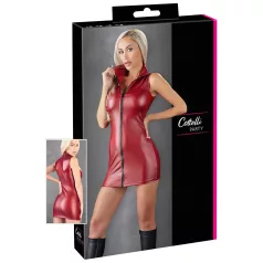   Cottelli Party - Zippered, Sleeveless Shiny Mini Dress (Red) - M