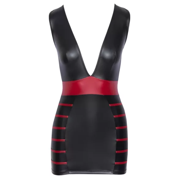Cottelli Party - Striped Bodycon Dress (Black-Red) - XL