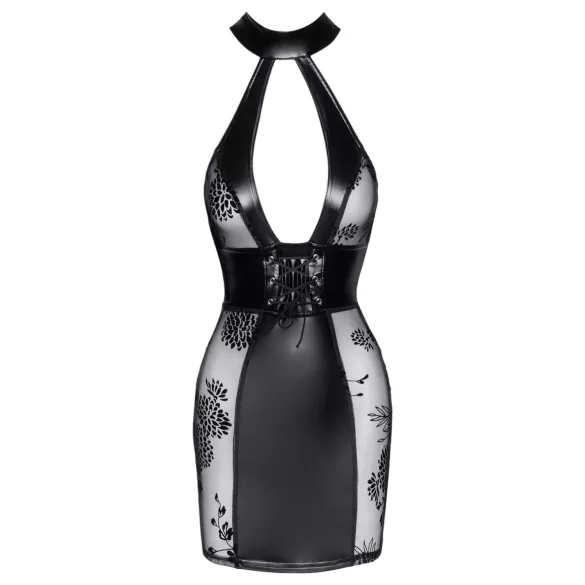 Noir - Lace-Up Mini Dress (Black) - L
