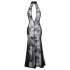 Noir - Sheer Black Floral Maxi Dress - L
