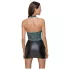 Cottelli - Shiny Lace-Up Dress with Lace (Black-Green)