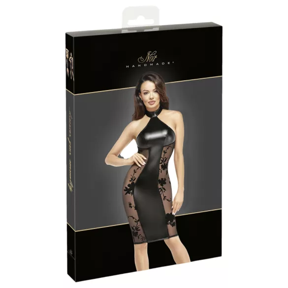 Noir - Sleek Halter Neck Dress (Black) - M