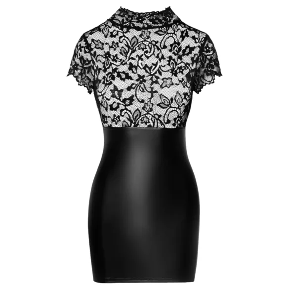 Noir - Shiny Lace Corset Dress (Black)