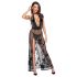 Noir - Sheer Floral Maxi Dress (Black) - M