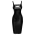 Noir - Sleek Faux Leather Dress (Black)