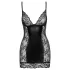 Noir - Black Mini Dress with Sheer Sides - M