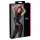 Cottelli - short-sleeved shiny catsuit (black) - XL