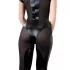 Cottelli - short-sleeved shiny catsuit (black) - XL