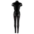 Cottelli - short-sleeved shiny catsuit (black) - XL