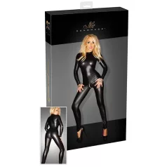 Noir - Shiny Long-Sleeve Jumpsuit (Black)