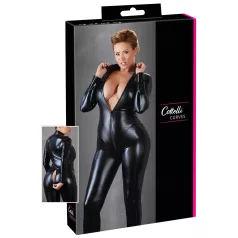   Cottelli Plus Size - Shiny Long-Sleeve Party Jumpsuit (Black) - 4XL