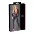 Cottelli - Black Zip-up Leather-look Jumpsuit - M