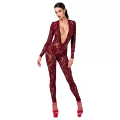 Noir Kink Royal - Sheer Catsuit (Red) - M