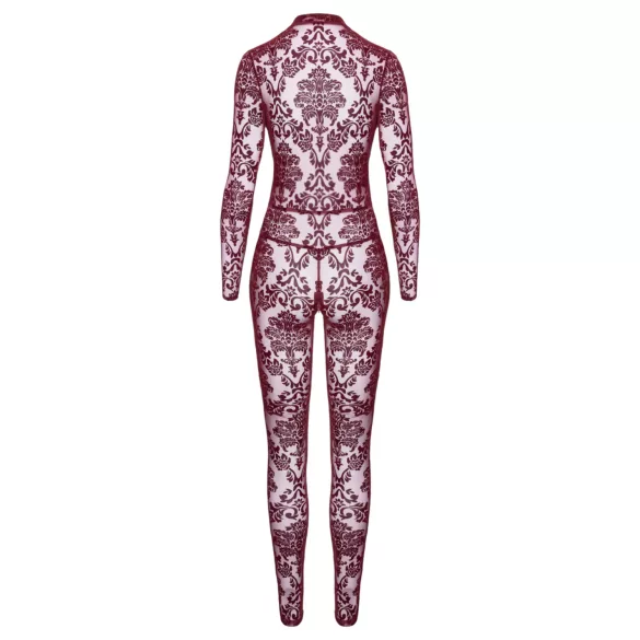 Noir Kink Royal - Sheer Catsuit (Red) - M
