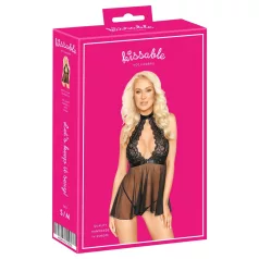 Lace Babydoll with Neck Strap - Kissable (Black)