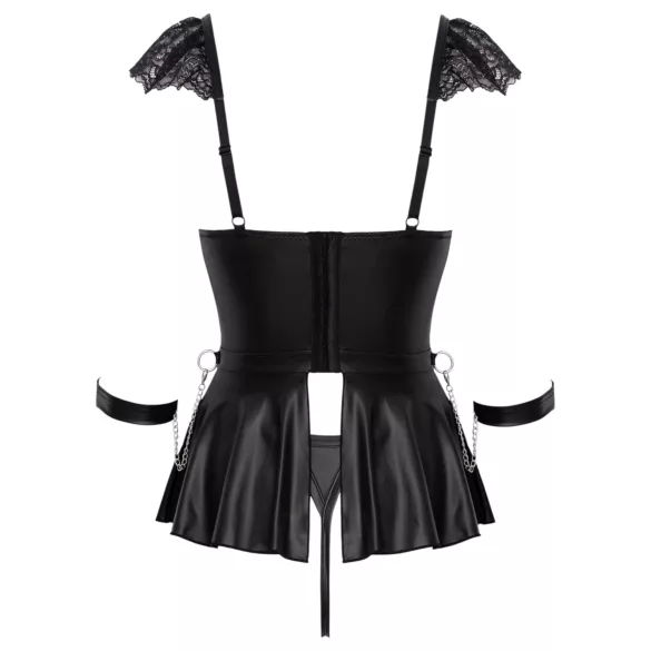 Cottelli Bondage - Lace Mini Dress with Handcuffs (Black) - L