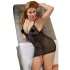 Cottelli Plus Size - Sheer Lace Nightgown (Black) - 2XL