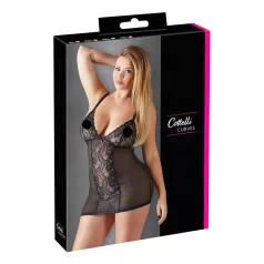 Cottelli Plus Size - Sheer Lace Nightgown (Black) - 3XL