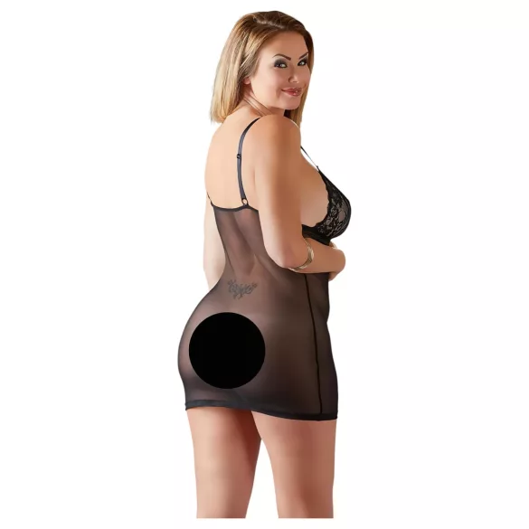 Cottelli Plus Size - Sheer Lace Nightgown (Black) - 4XL