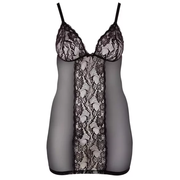 Cottelli Plus Size - Sheer Lace Nightgown (Black) - 4XL