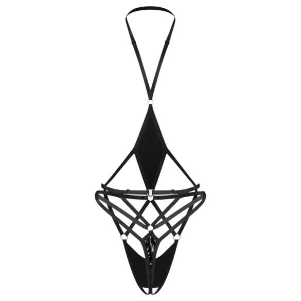 Obsessive Keira Lise - Open Strappy Bodysuit (Black) - L/XL