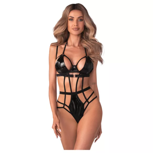 Obsessive Keira - Strappy Bodysuit (Black) - L/XL
