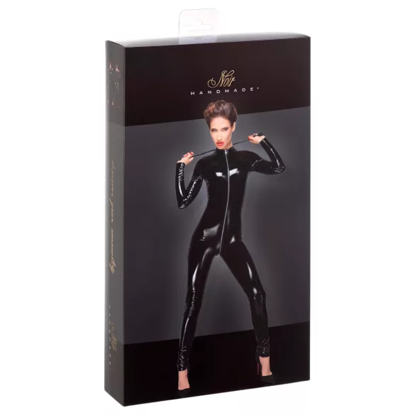 Noir - Zip-Up Black Long Sleeve Jumpsuit