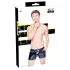 Black Level - Men's Vinyl Shorts with Side Pockets (Black)