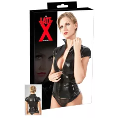 Late X zipped short-sleeve women’s top (black)
